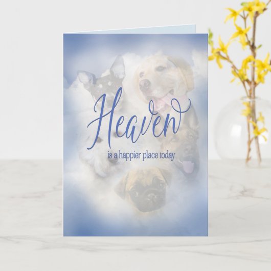 Beileid, Hundefehler, Himmlische Hunde Karte (Gelbe Blume)