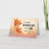 Beileid, ich bin die Auferstehung und das Leben Karte (Vorderseite)