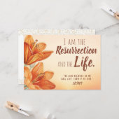 Beileid, ich bin die Auferstehung und das LIFE Karte (Vorderseite/Rückseite Beispiel)