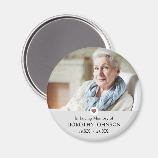 Beileid im Herzen des Memory Foto Magnet (Vorderseite/Rückseite)