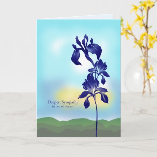 Beileid in Blume, violette Blumen Karte (Gelbe Blume)