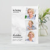 Beileid in Liebe Erinnerung Moderne 3-Foto Beerdig Dankeskarte (Stehend Vorderseite)