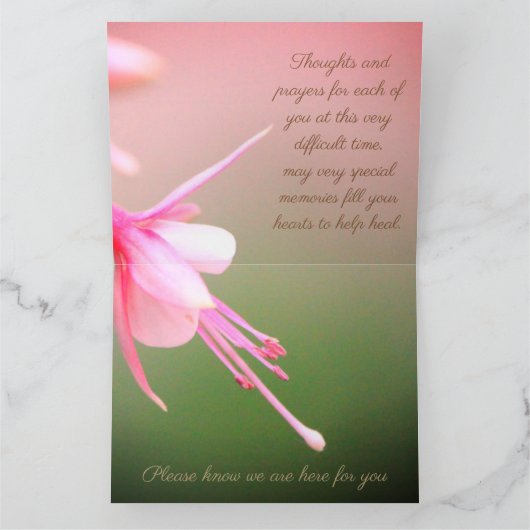 Beileid in Rosa und Taupe Karte (Innenseite)