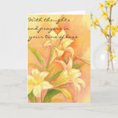 Beileid in Zeiten des Verlustes Karte (Gelbe Blume)