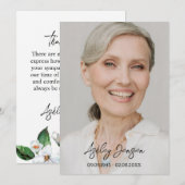 Beileid Jasmin Foto Trauer Dankeskarte (Vorne/Hinten)