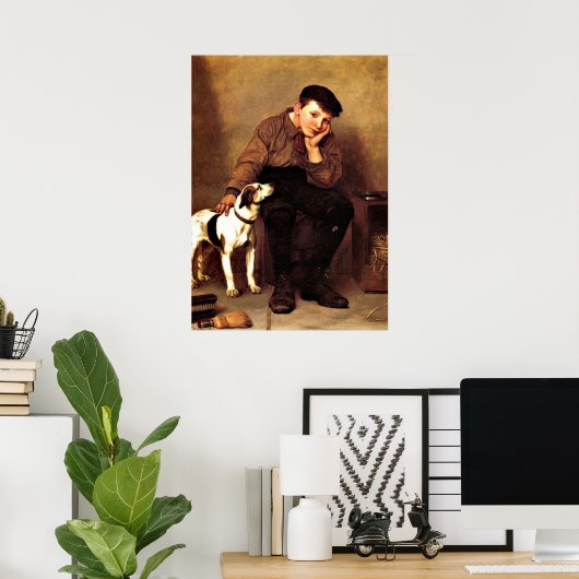 Beileid - Junge und sein Hund Poster (Heimbüro)