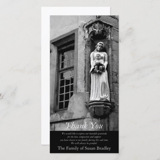 Beileid Jungfrau und Kind 2 Vielen Dank Dankeskarte (Vorne/Hinten)