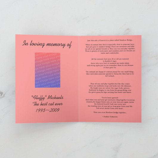 Beileid Karte (Innenseite)