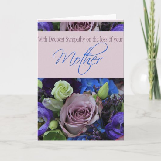 Beileid-Karte für Mutter-Rose Karte (Vorderseite)