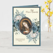 Beileid Katholische Jungfrau Mary Blue Floral Karte (Gelbe Blume)