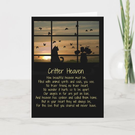 Beileid, Katzengedicht Beileid Spirituelles Gedich Karte (Vorderseite)