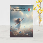 Beileid Kleine Girl mit rotem Ballon Karte (Gelbe Blume)