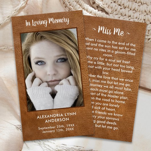 Beileid-Leather der Beerdigungskarte