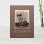 Beileid, leerer Rockstuhl, religiös Karte (Vorderseite)