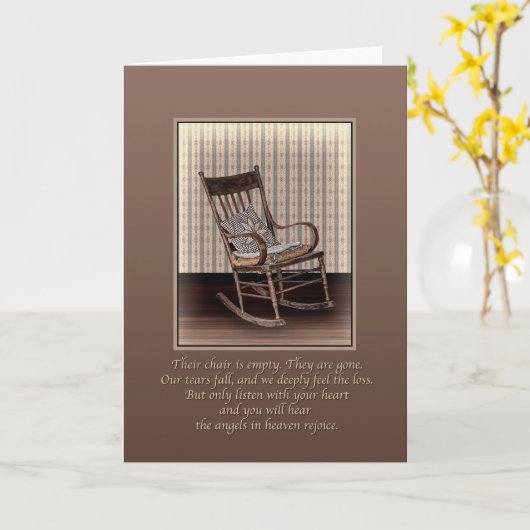 Beileid, leerer Rockstuhl, religiös Karte (Gelbe Blume)