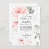 Beileid Liebe Erinnerung Rosa Rose Floral DANK Dankeskarte (Vorne/Hinten)