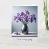 Beileid Lila Iris Bouquet Karte (Vorderseite)