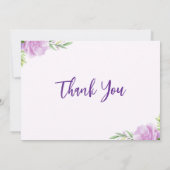 Beileid Lila und rosa Blume Foto Beerdigung Dankeskarte (Rückseite)