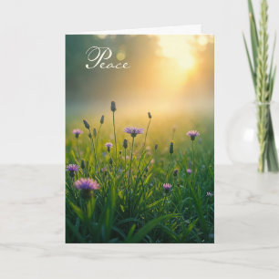 Beileid Lila Wildblumen auf der Nebelwiese Karte