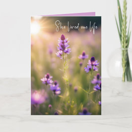 Beileid Lila Wildblumen Karte