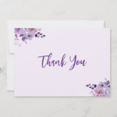 Beileid Lila Wilde Blume Foto Beerdigung Dankeskarte (Rückseite)