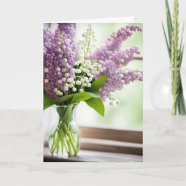 Beileid Lily of The Valley und Lilac Bouquet Karte