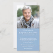 Beileid Loss Foto Blue Beerdigung Danke Karten (Vorderseite)