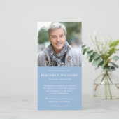 Beileid Loss Foto Blue Beerdigung Danke Karten (Stehend Vorderseite)