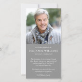 Beileid Loss Foto Gray Beerdigung Danke Karten (Vorderseite)