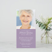 Beileid Loss Foto Mauve Beerdigung Danke Karten (Stehend Vorderseite)