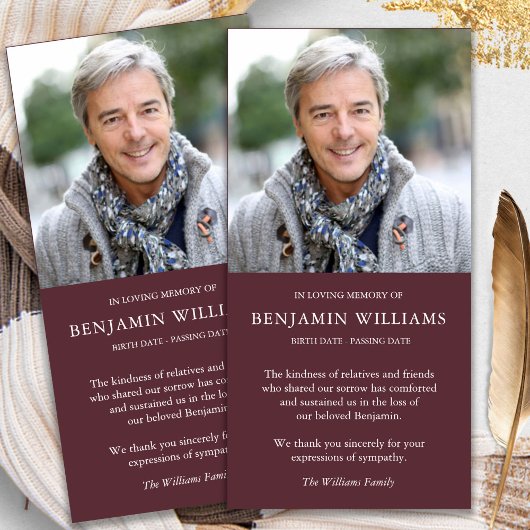 Beileid Loss Foto Merlot Beerdigung Danke Karten