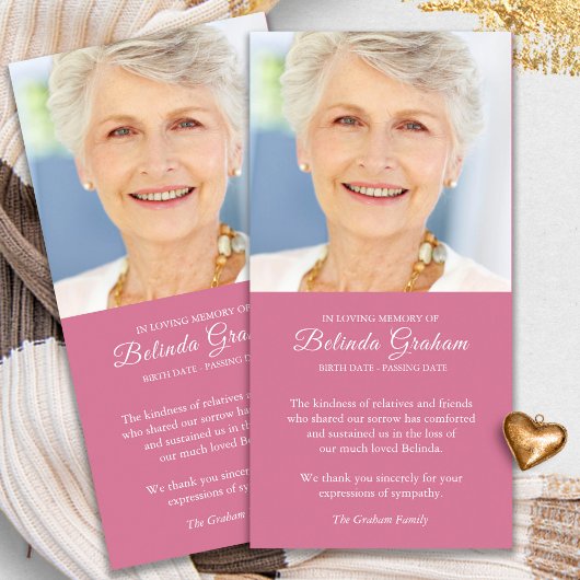 Beileid Loss Foto Rose Beerdigung Dankeschön Karte