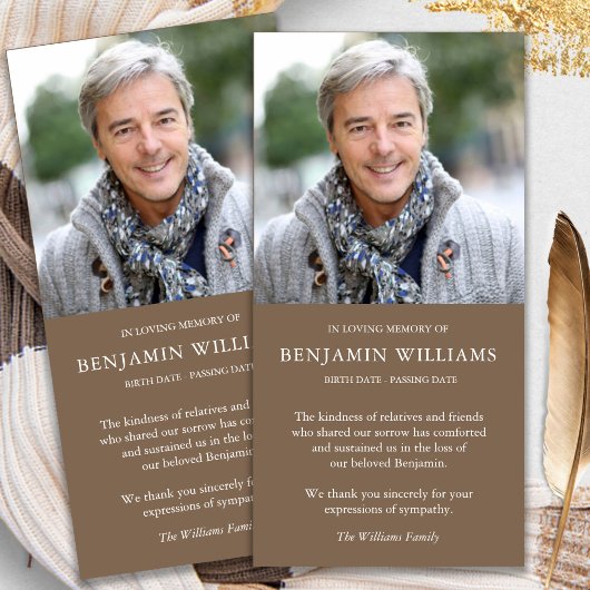 Beileid Loss Foto Rustikale Beerdigung Danke Karte