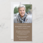 Beileid Loss Foto Rustikale Beerdigung Danke Karte (Vorderseite)