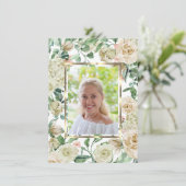 Beileid Love Memory Floral DANK IHNEN Foto Dankeskarte (Stehend Vorderseite)