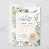 Beileid Love Memory Floral DANK IHNEN Foto Dankeskarte (Rückseite)