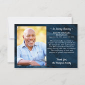 Beileid Love Memory Foto Blue Marble Beerdigung Dankeskarte (Vorderseite)