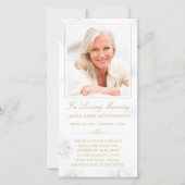 Beileid Marble Gold Script Cross Foto Gebet (Vorderseite)