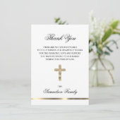 Beileid Memorial Cross Gold FOTO Vielen Dank Dankeskarte (Stehend Vorderseite)