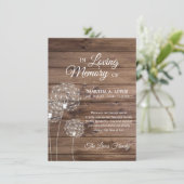 Beileid Memorial Dandelion Pappi Rustikale DANK Dankeskarte (Stehend Vorderseite)