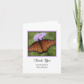 Beileid Memorial Danke Note Card - Butterfly (Vorderseite)