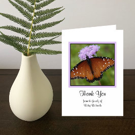 Beileid Memorial Danke Note Card - Butterfly