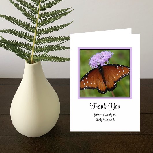 Beileid Memorial Danke Note Card - Butterfly