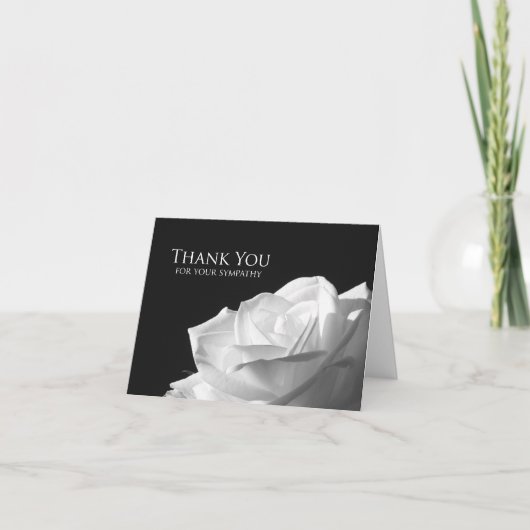 Beileid Memorial Danke Note Card — Rose (Vorderseite)