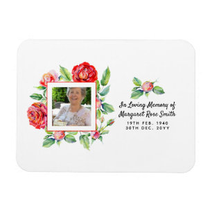 Beileid Memorial FOTO Bereavement Loss Rose Magnet