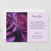 Beileid-Memorial für lila Rose Dankeskarte (Rückseite)