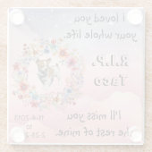 Beileid-Memorial Glass Untersetzer für Hunde oder  (Rückseite)