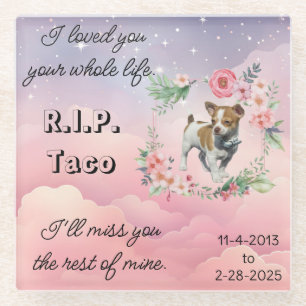 Beileid-Memorial Glass Untersetzer für Hunde oder 