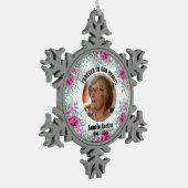 Beileid Memorial in Love Memory [anpassen] Schneeflocken Zinn-Ornament (Links)