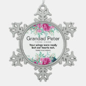 Beileid Memorial in Love Memory [anpassen] Schneeflocken Zinn-Ornament (Vorderseite)